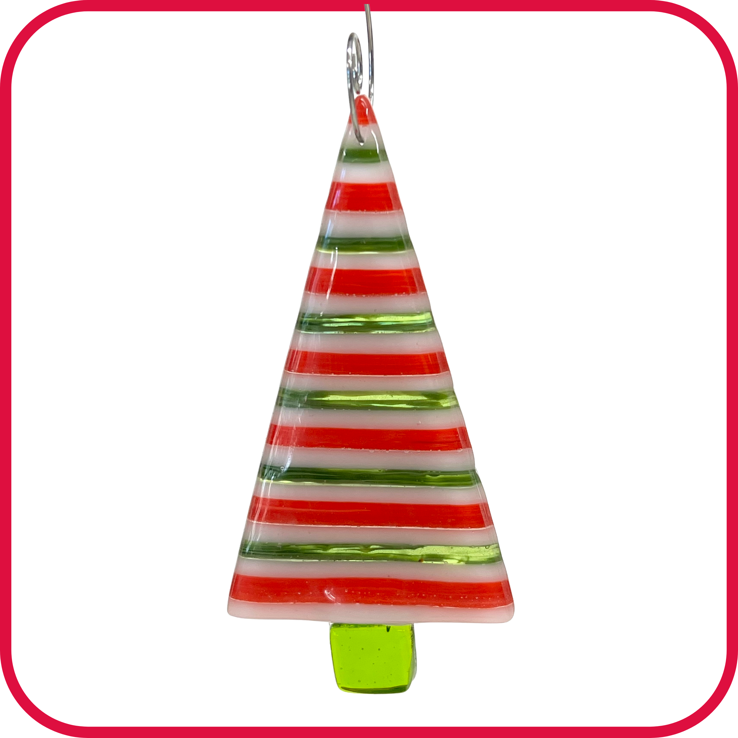 Holiday Stripes Christmas Tree Ornamant